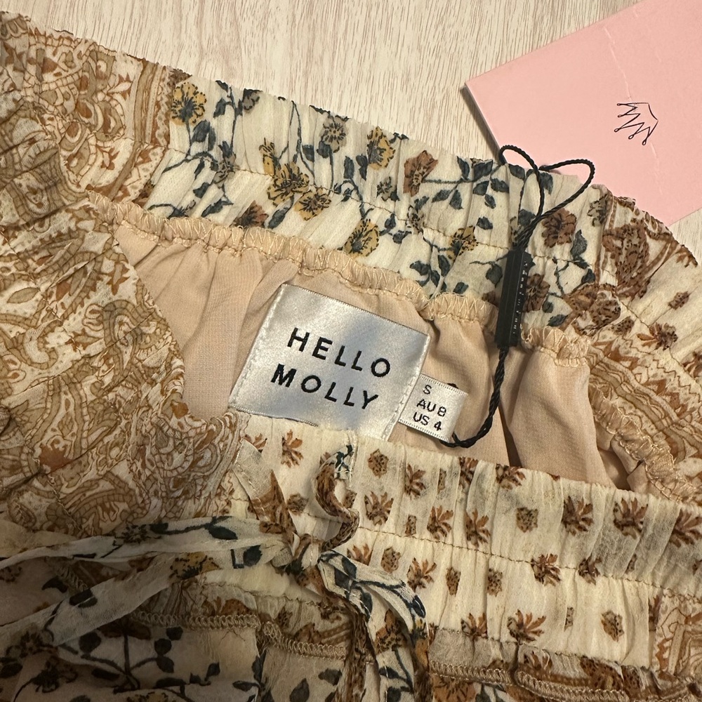 Hello Molly Tan Paisley Skirt NWT - Picture 8 of 8